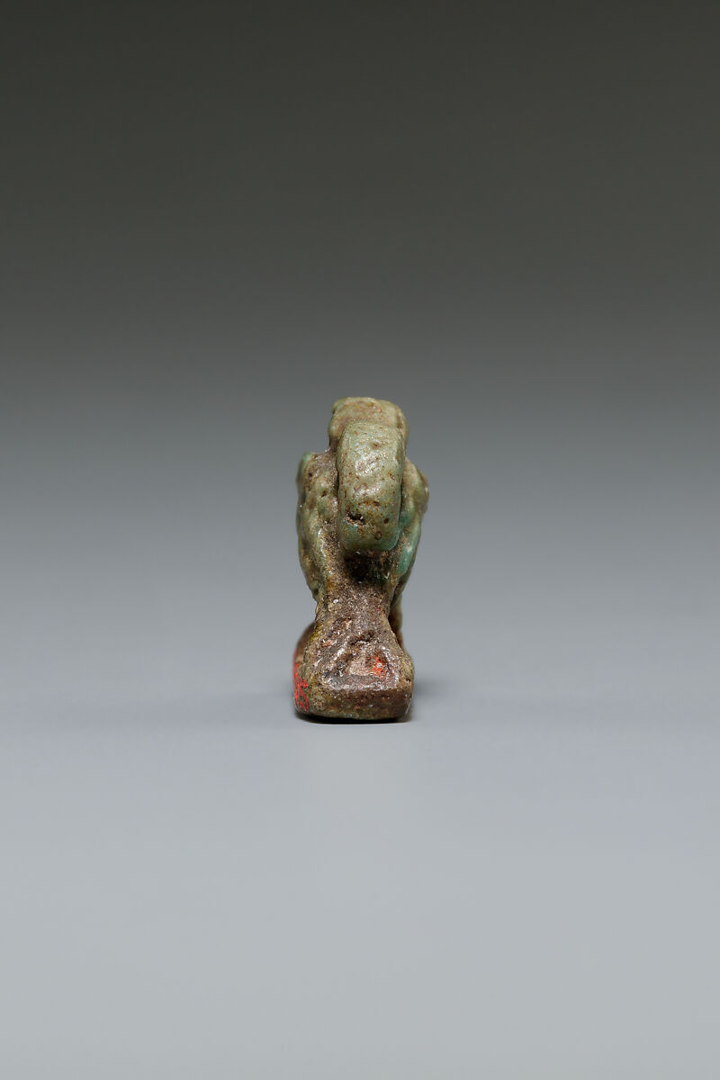 Falcon amulet, Faience