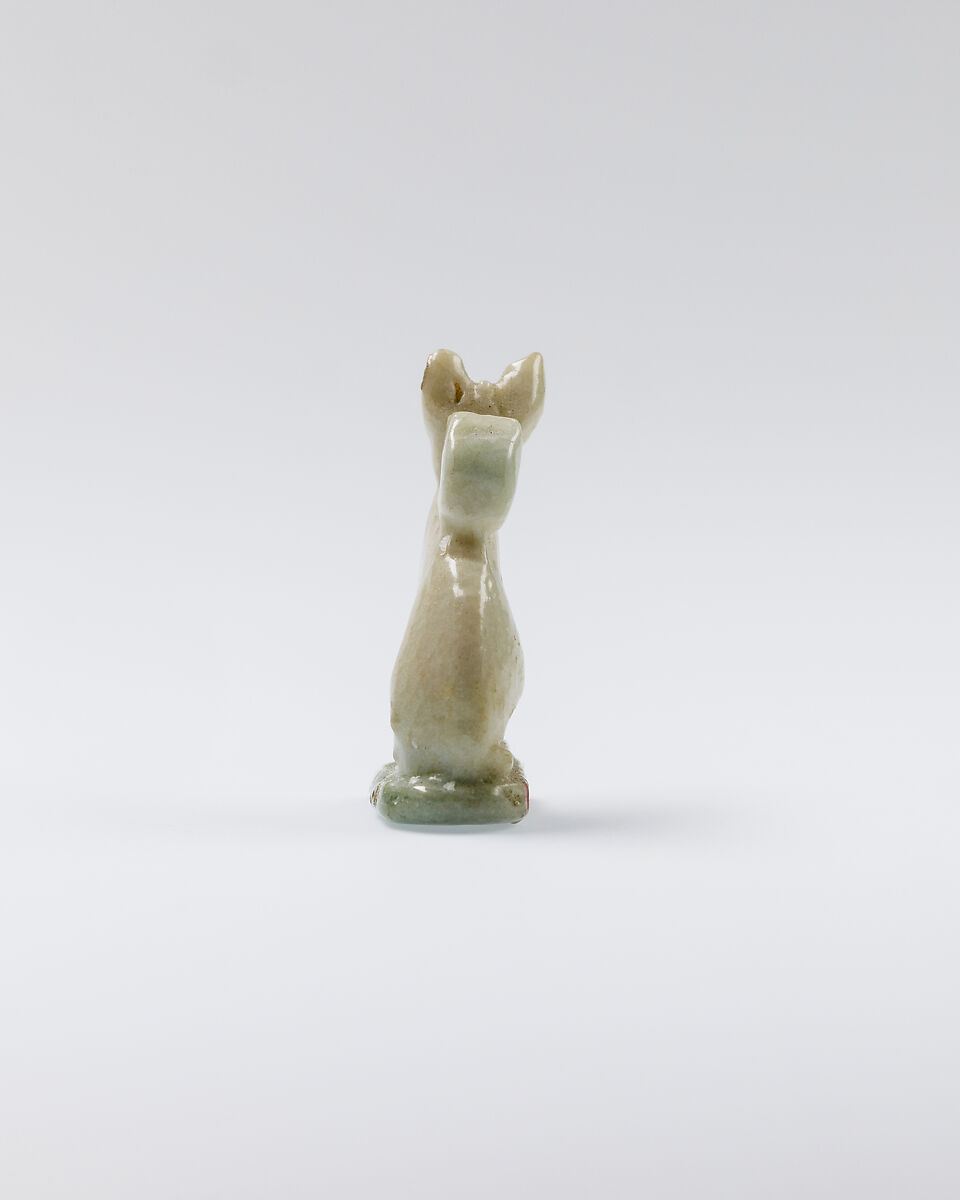 Cat amulet, Faience