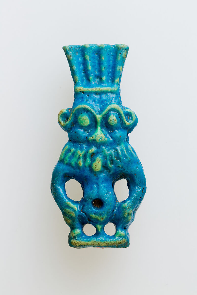Bes, Blue, yellow faience