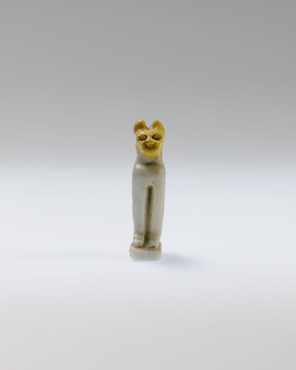 Cat amulet, Faience