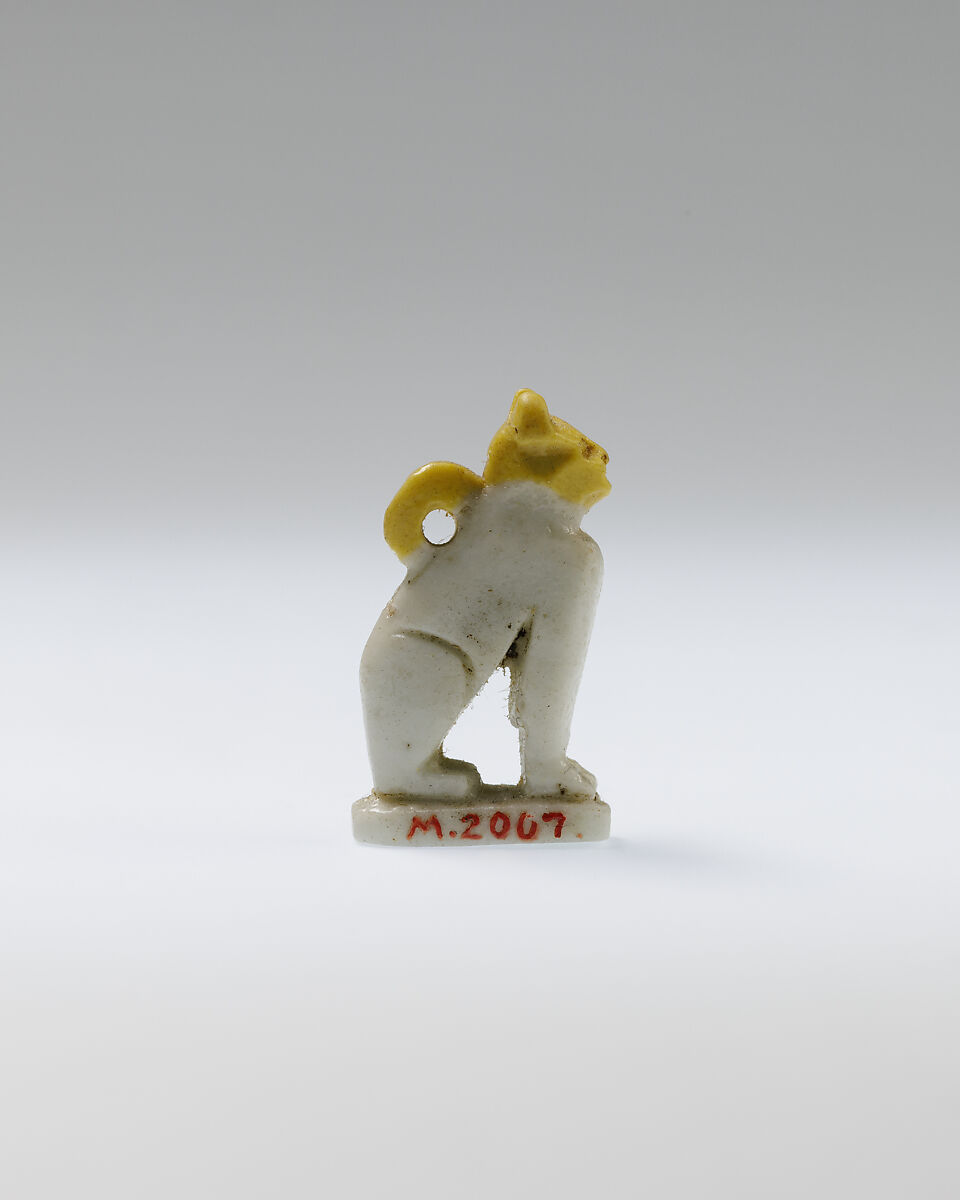 Cat amulet, Faience