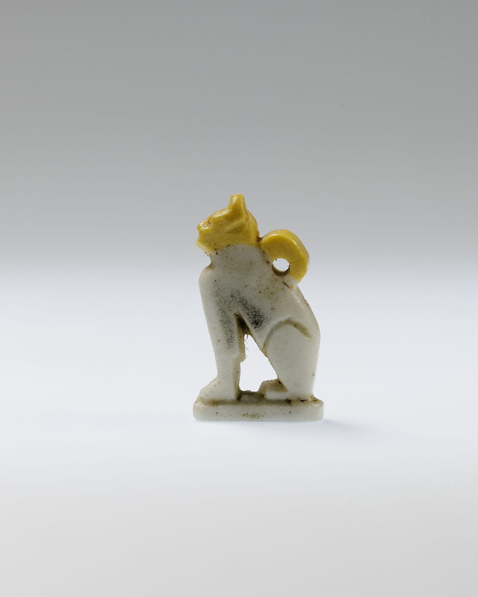 Cat amulet, Faience