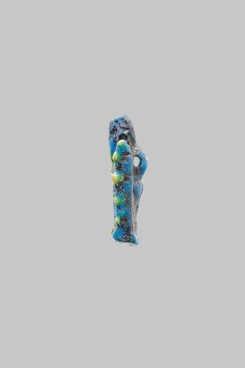 Harpokrates figurine, Blue and yellow faience