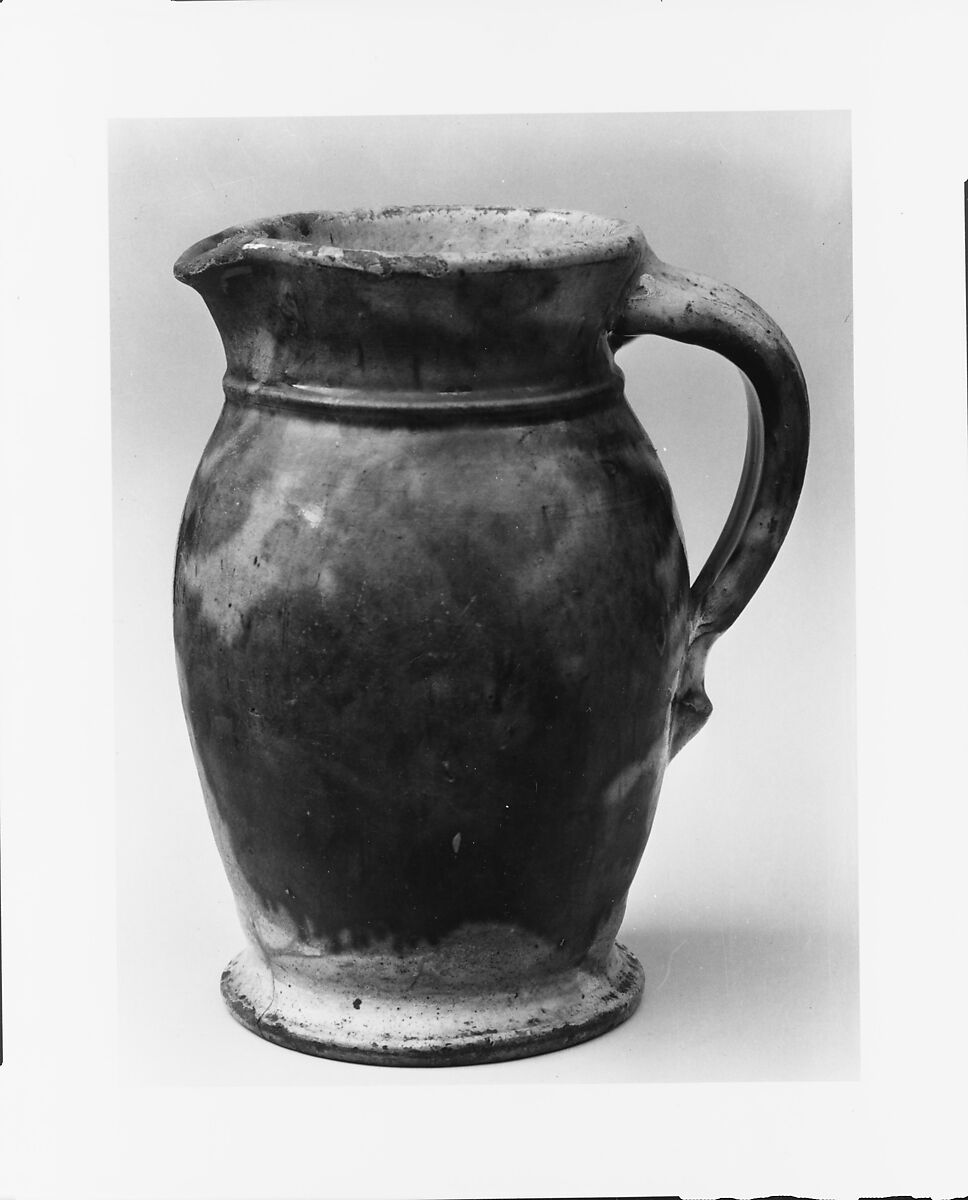 Pitcher, Earthenware with slip decoration, American