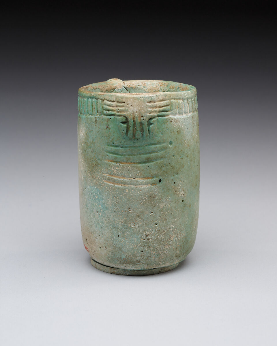 Jar with decorated rim, swivel, and knob, Faience 