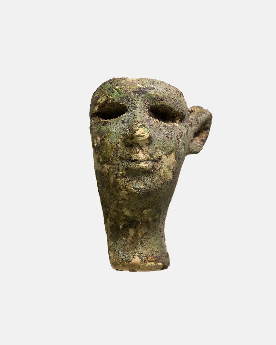 Male (originally red) head for composite statuette, Glass 