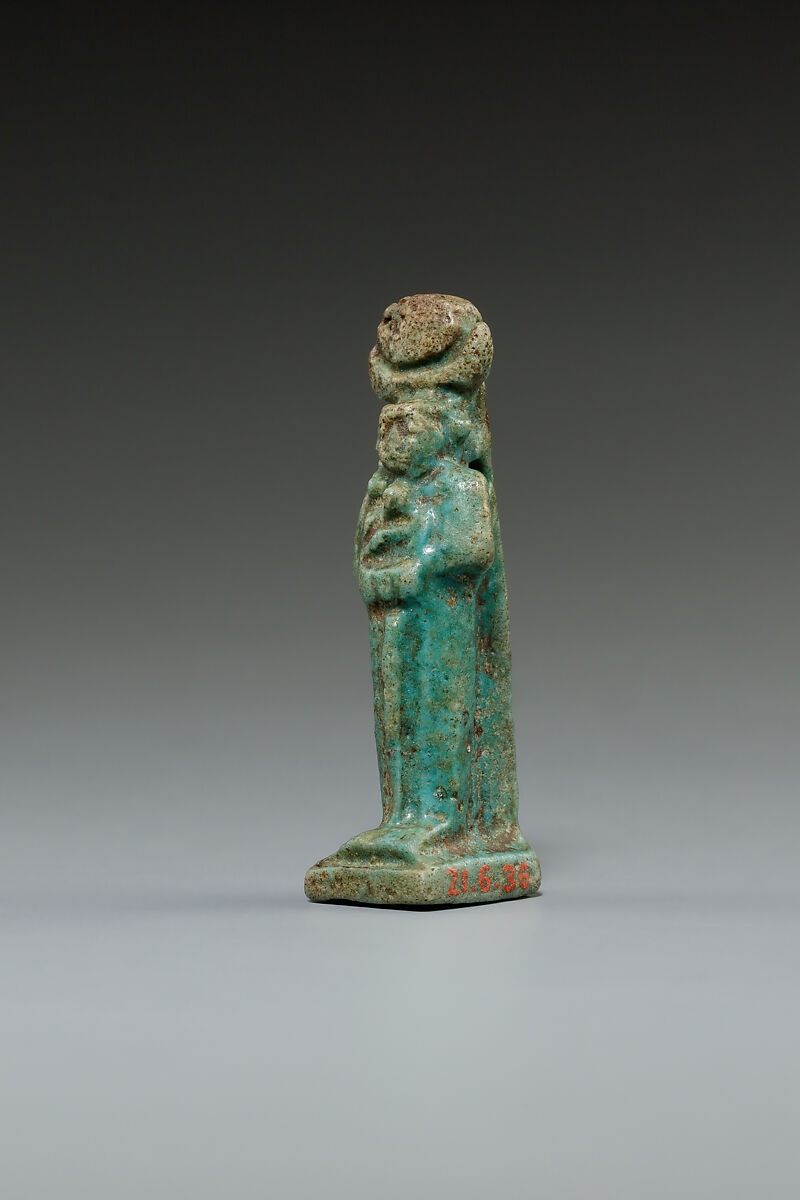 Khonsu amulet, Faience