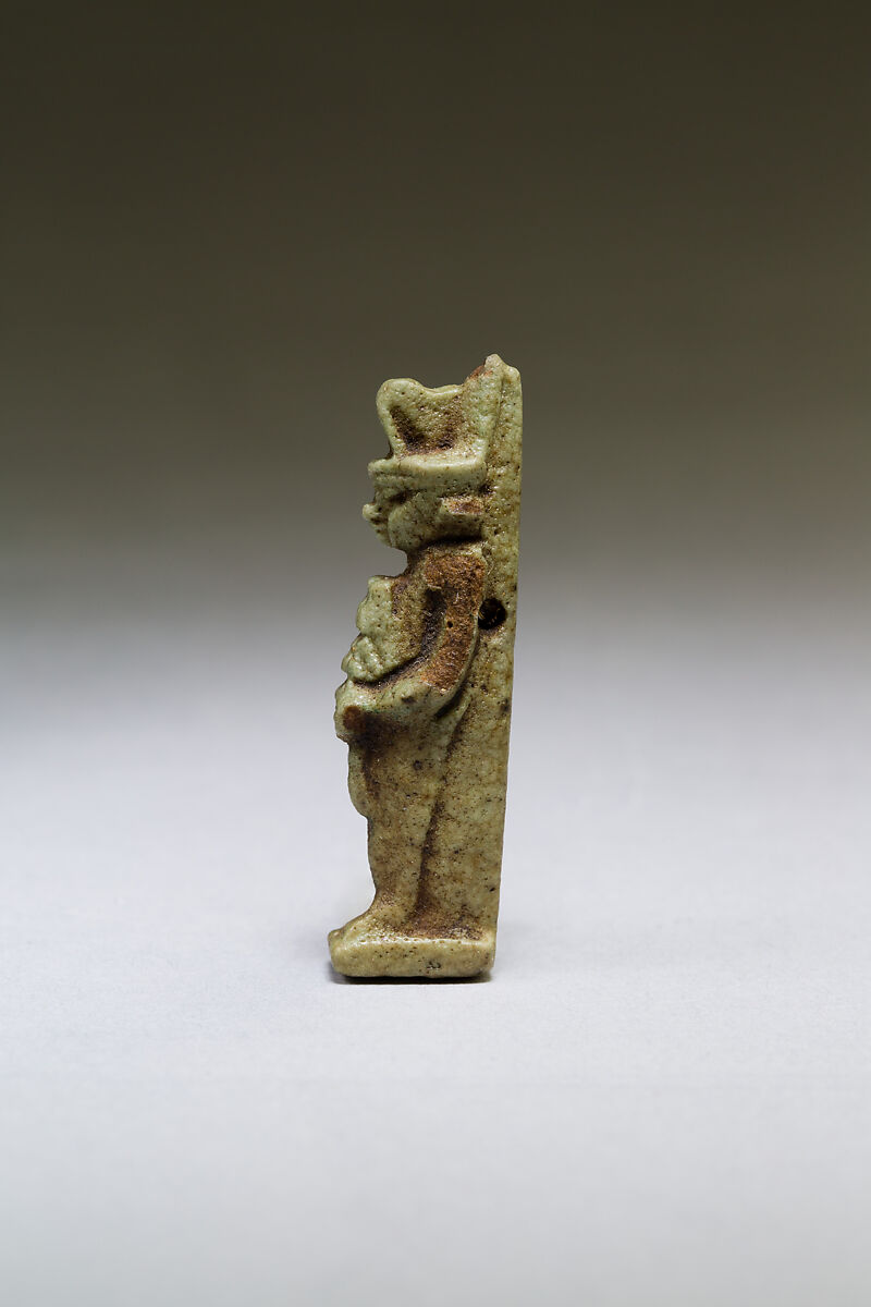 Neit suckling two crocodiles, Faience