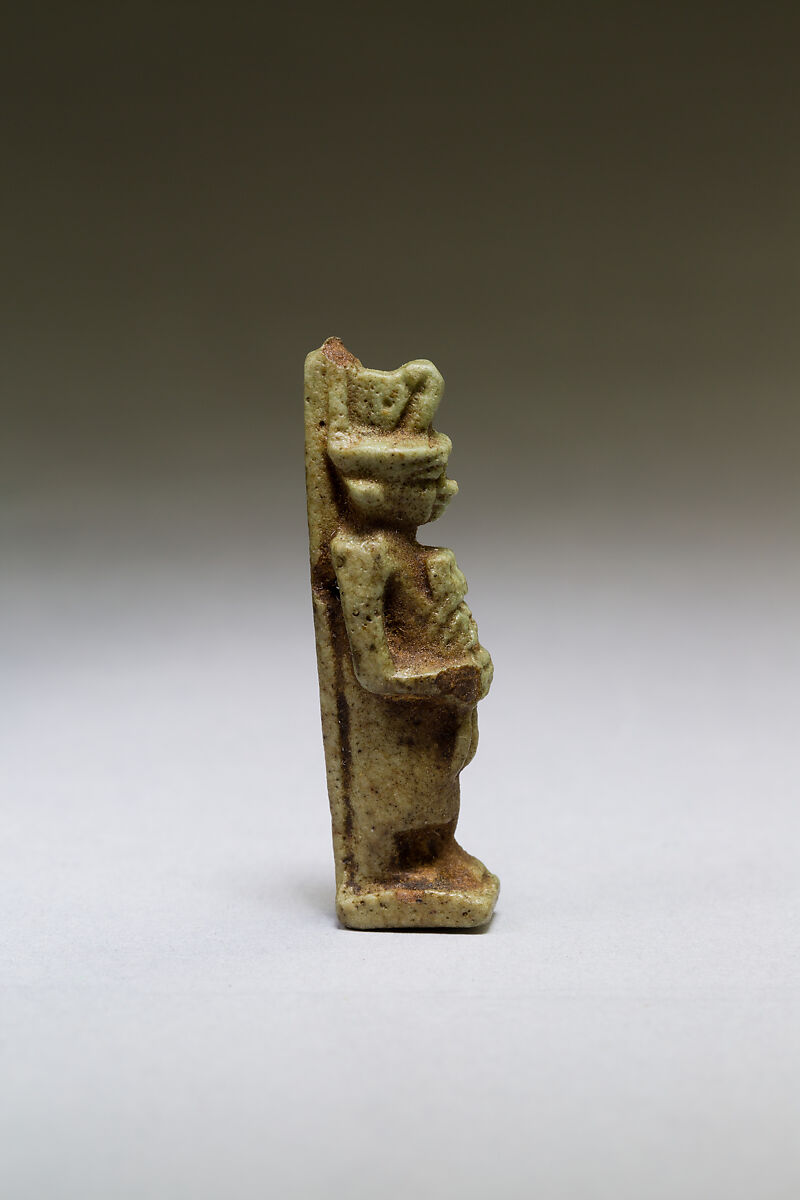 Neit suckling two crocodiles, Faience