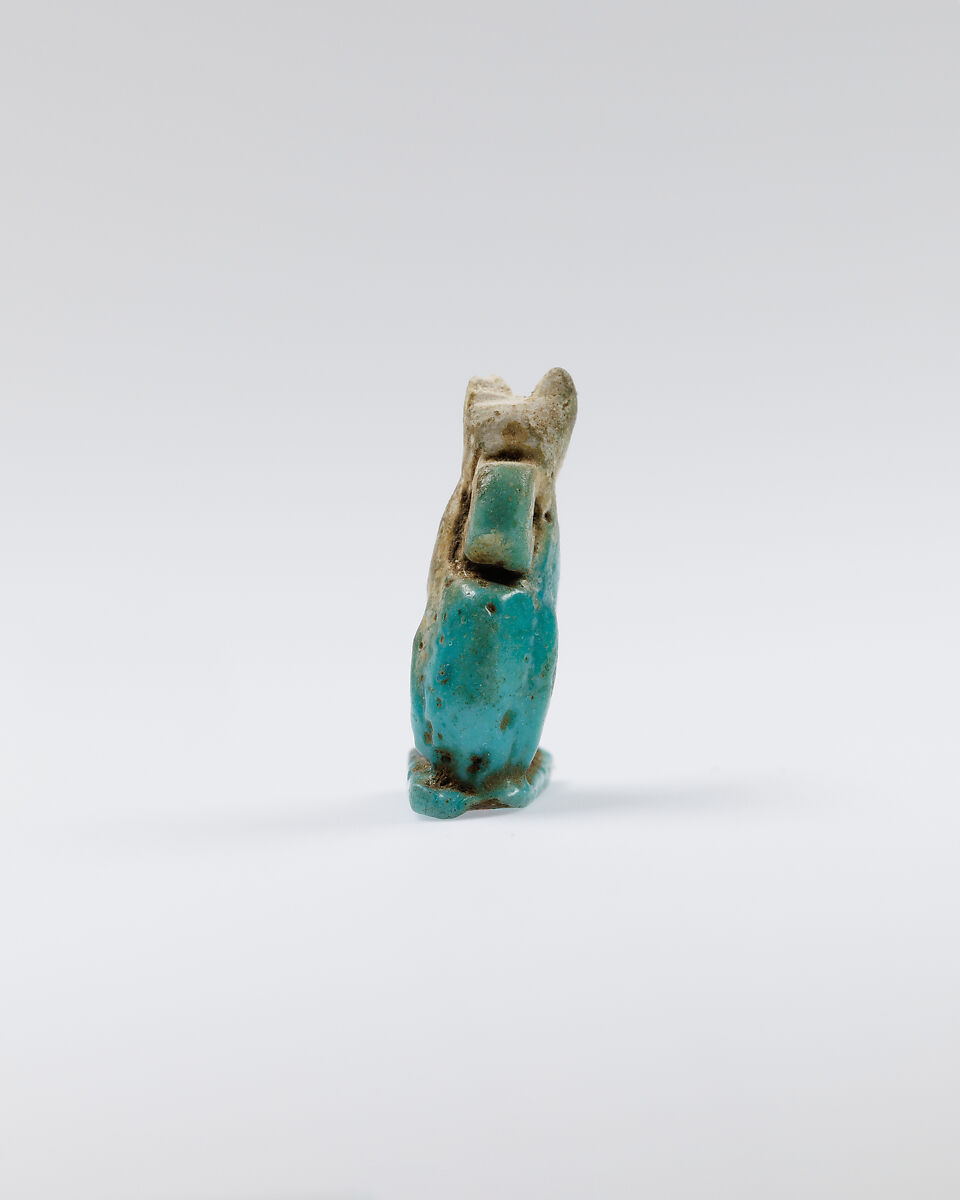 Cat amulet, Faience