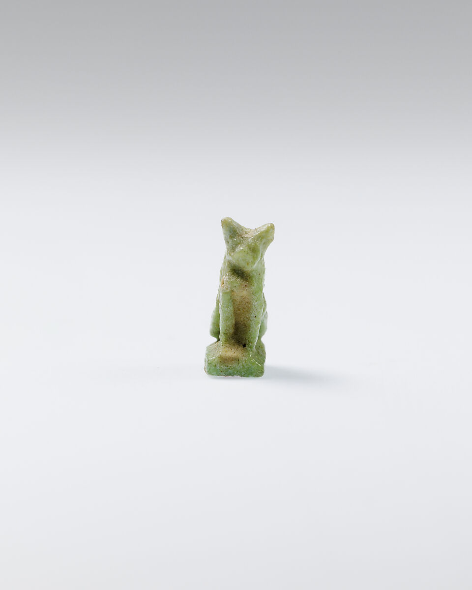 Cat amulet, Faience
