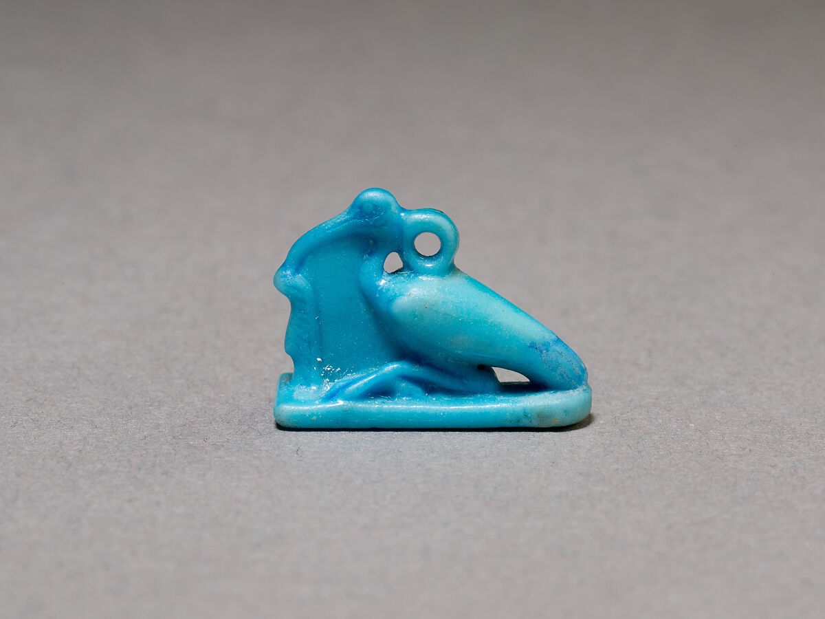 Ibis with maat feather, Faience 