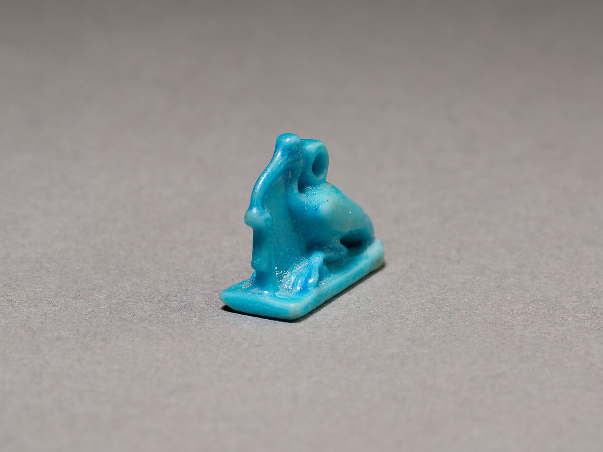 Ibis with maat feather, Faience
