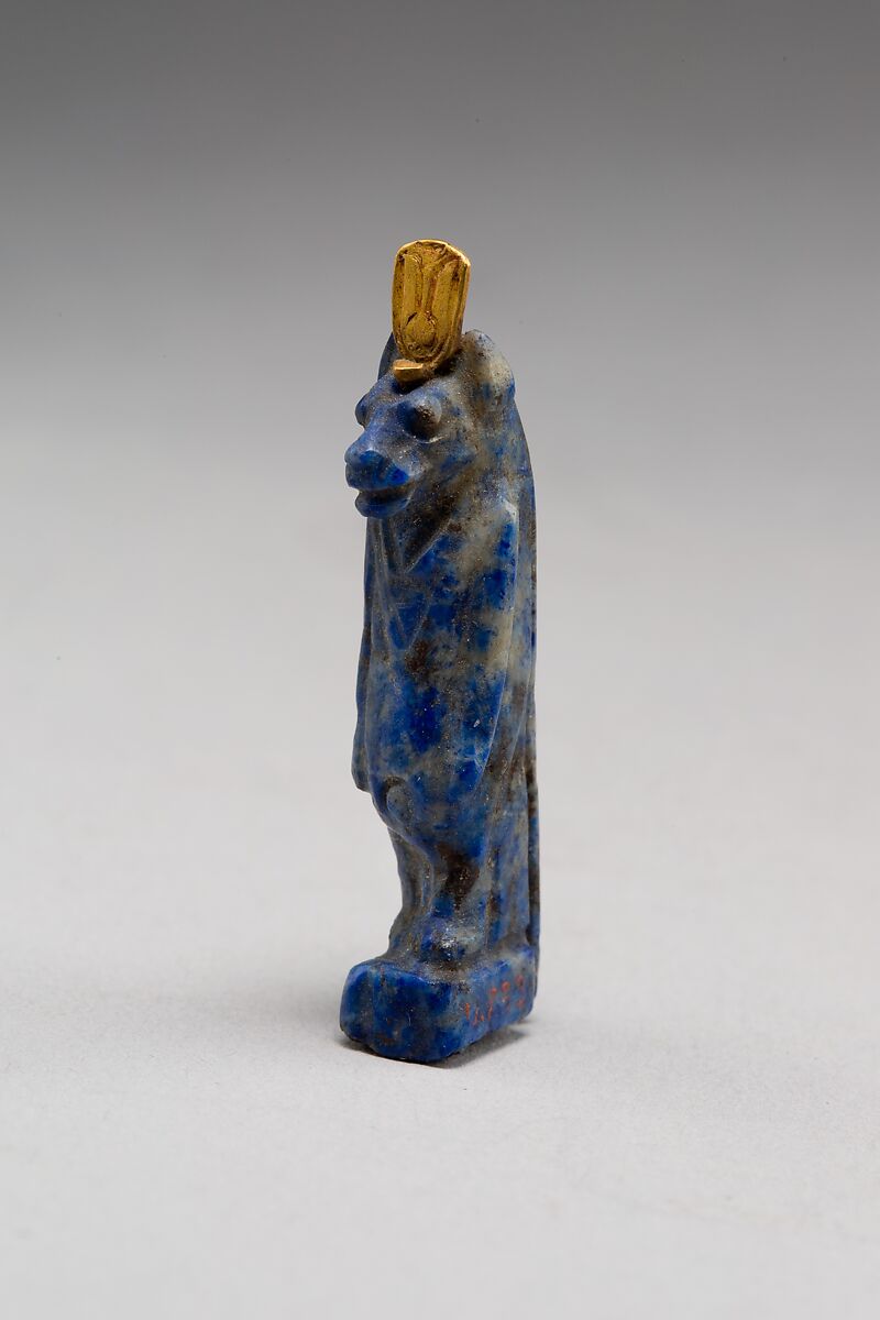 Taweret amulet, Lapis lazuli, gold