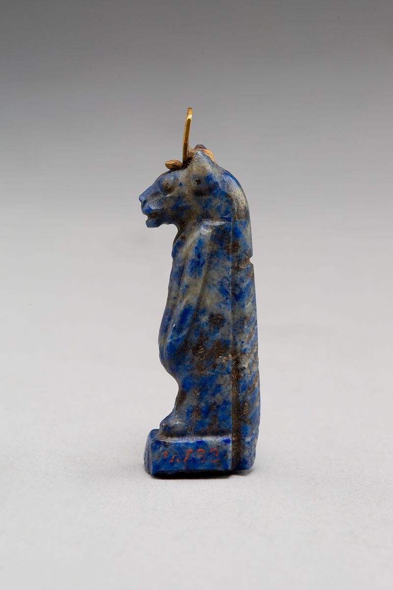 Taweret amulet, Lapis lazuli, gold