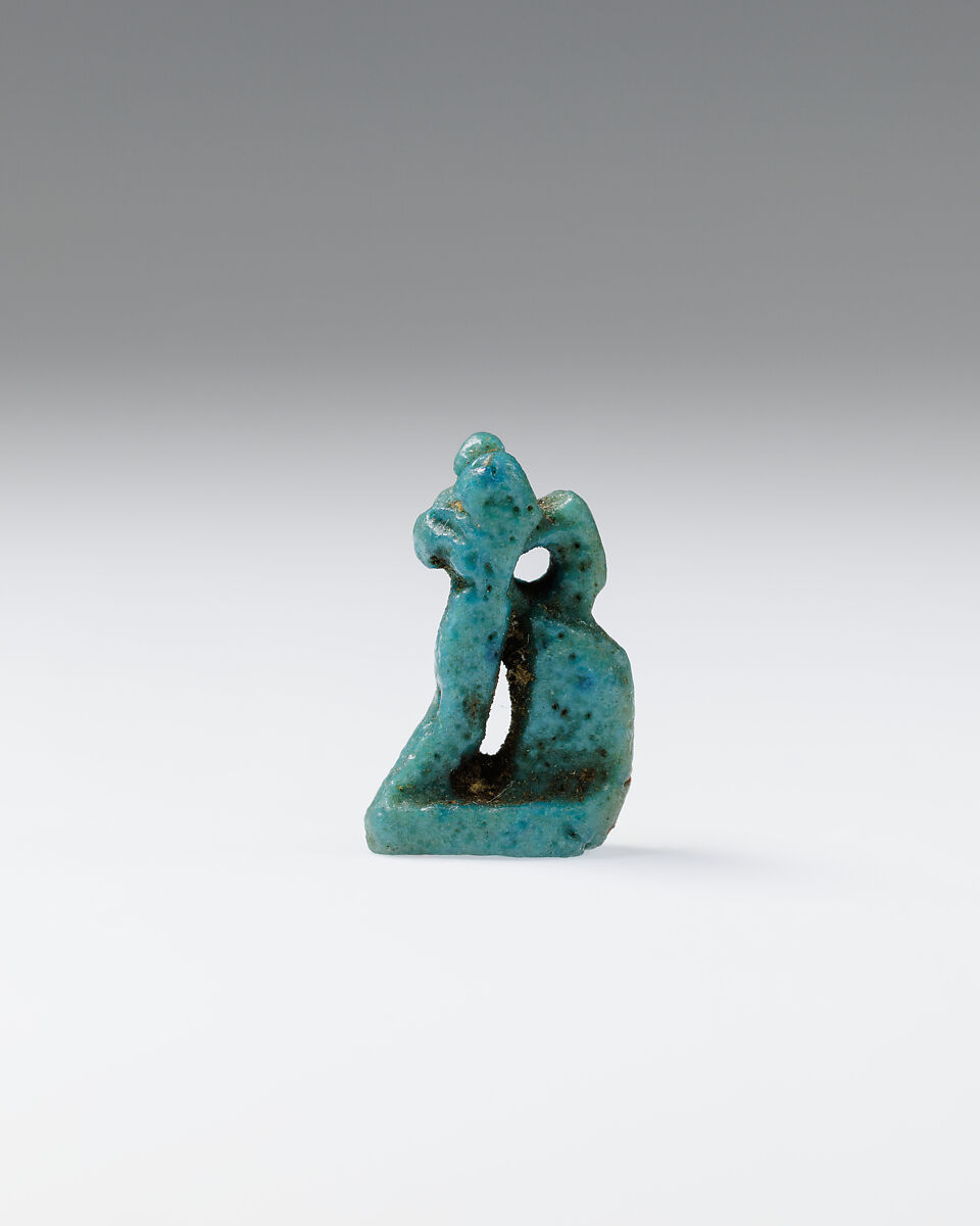 Cat amulet, Faience 