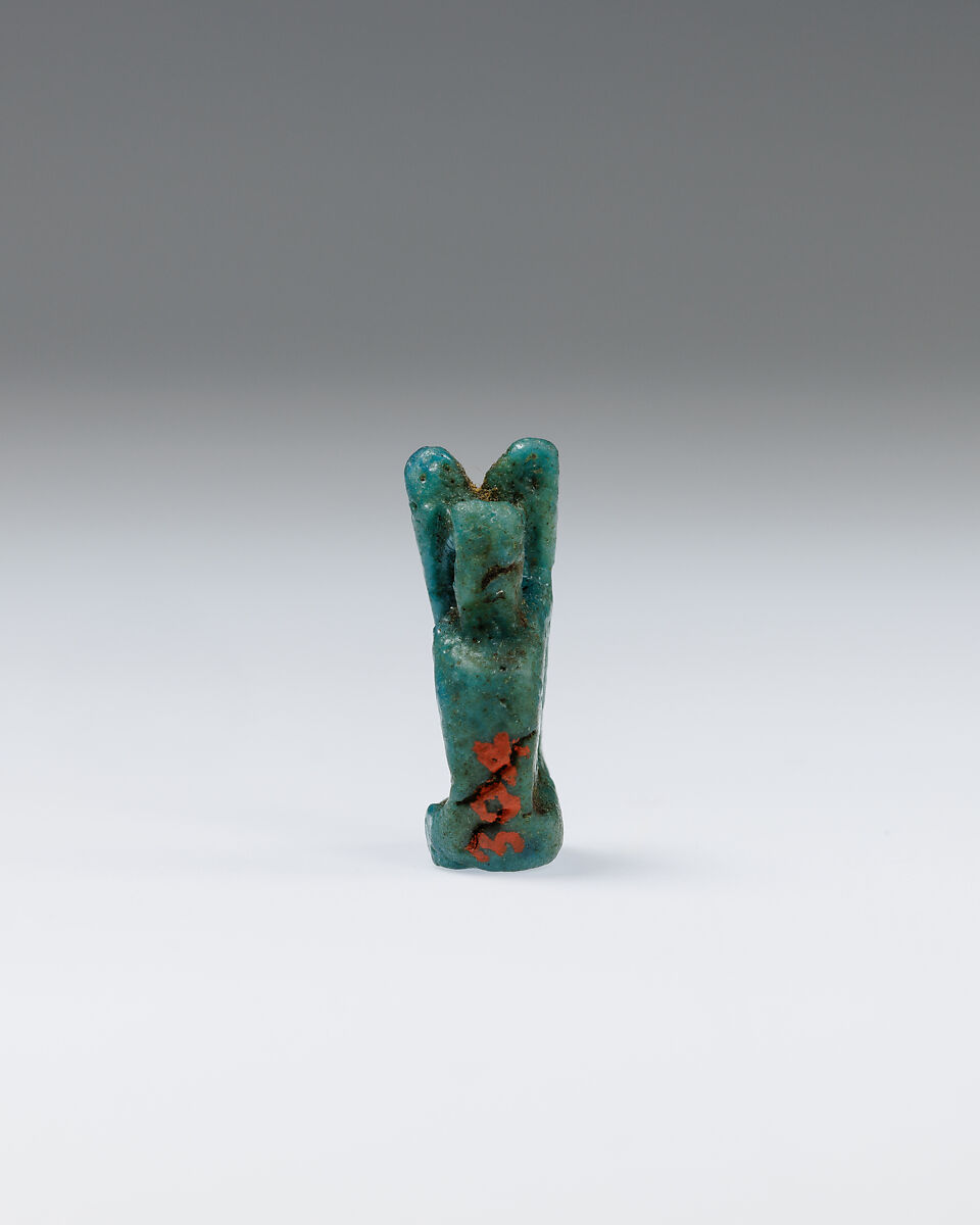 Cat amulet, Faience