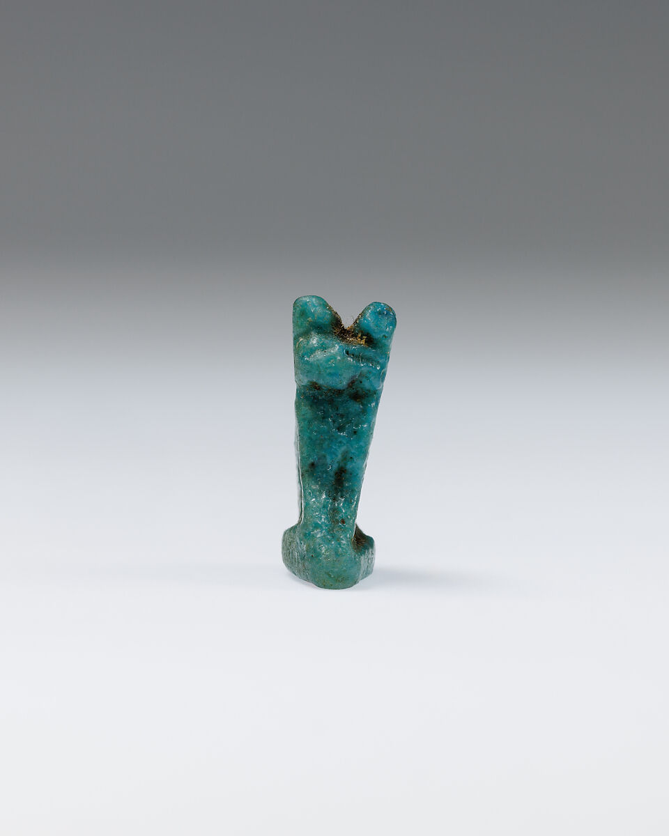 Cat amulet, Faience