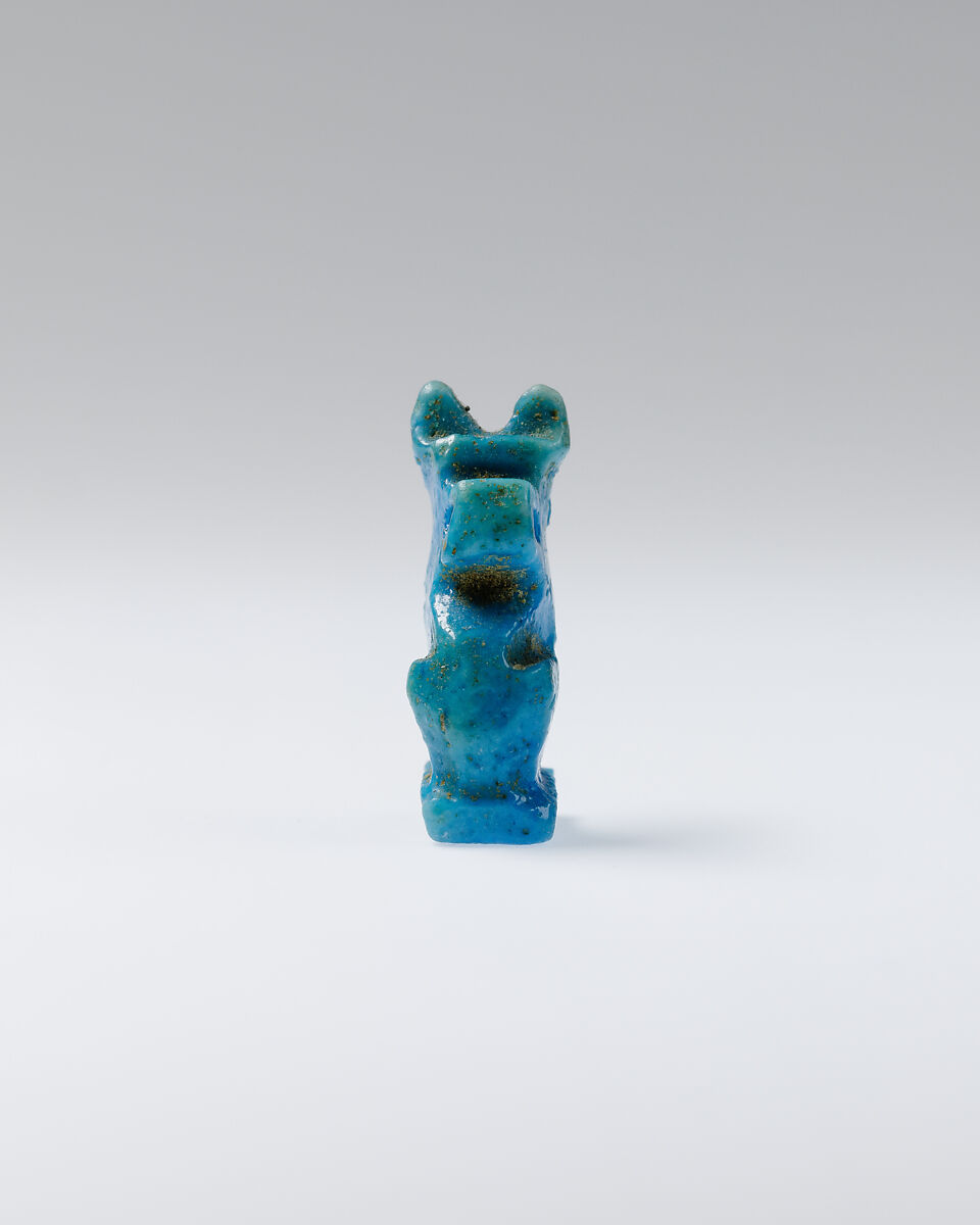 Cat amulet, Blue faience