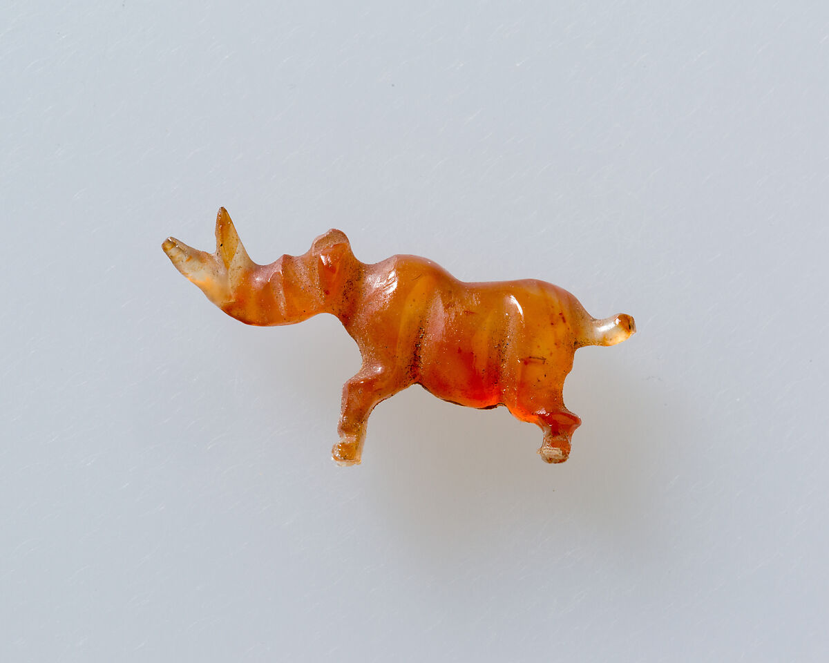 Rhinoceros amulet, Carnelian 