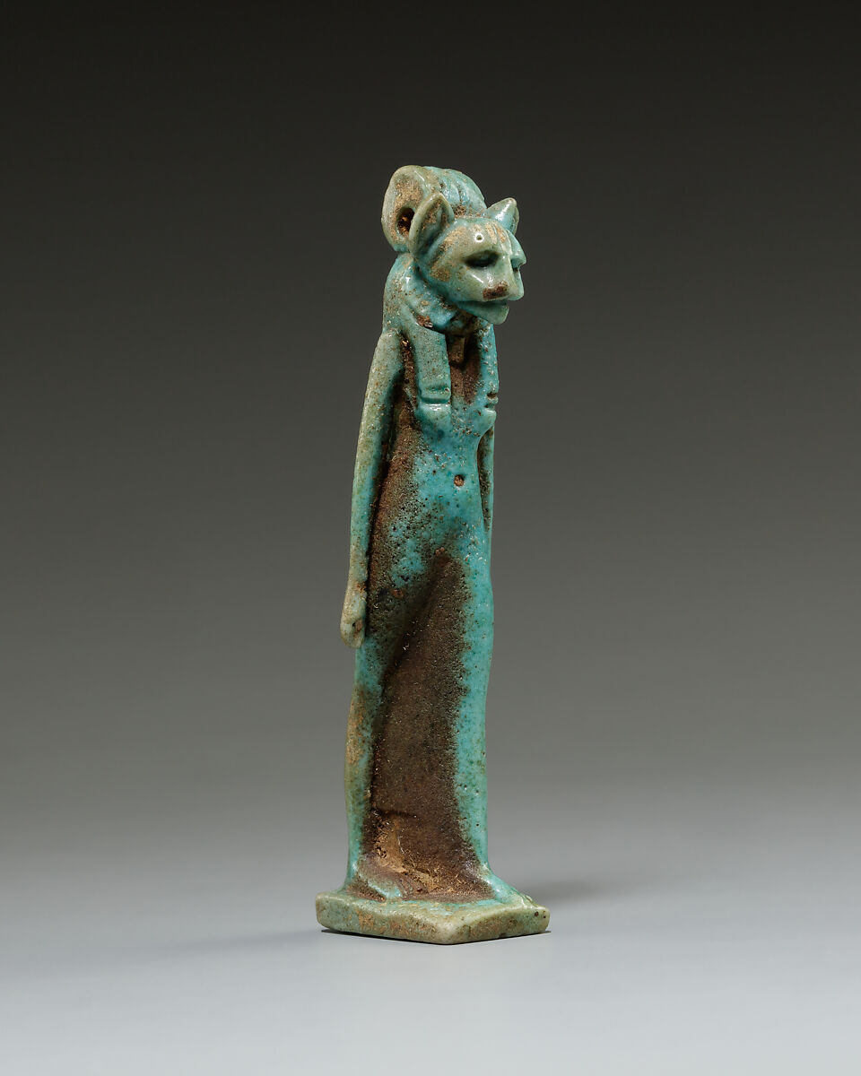 Lion-headed goddess, Faience