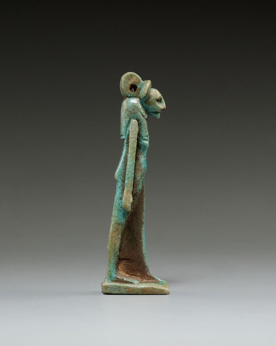 Lion-headed goddess, Faience