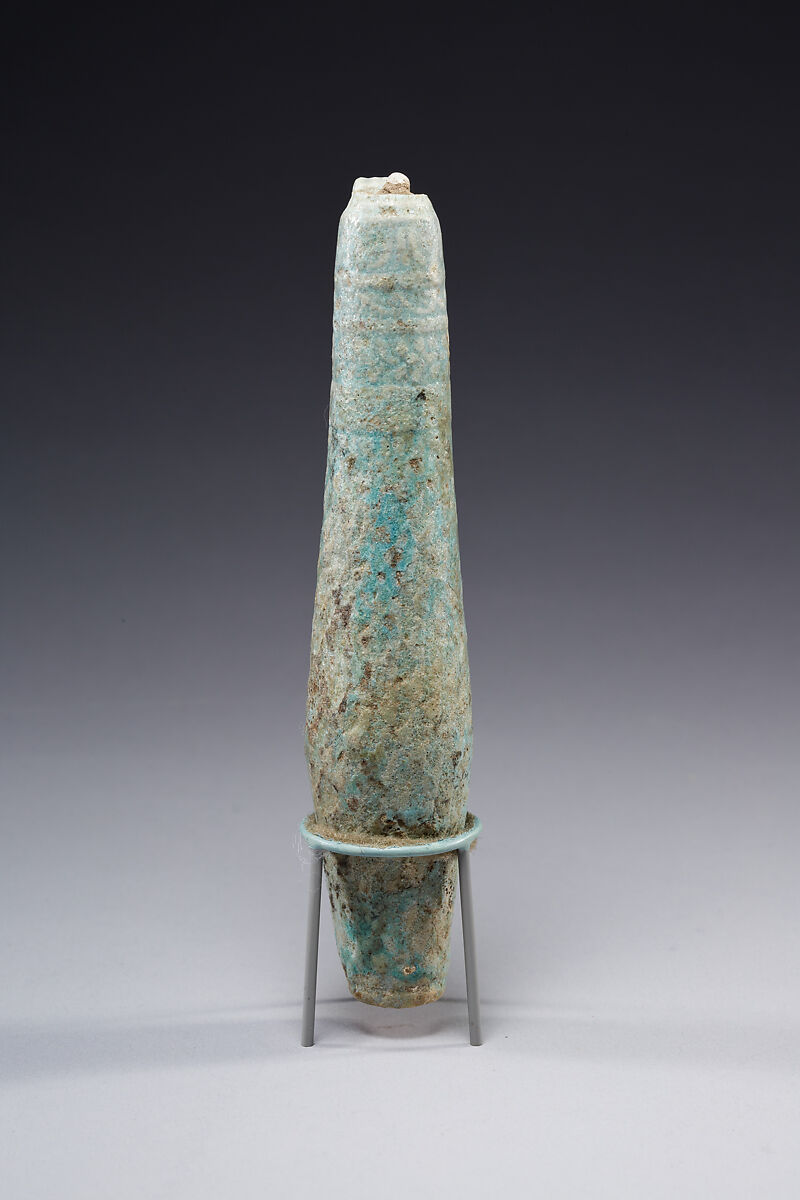 Biconical alabastron with zones of bichrome decoration, Faience