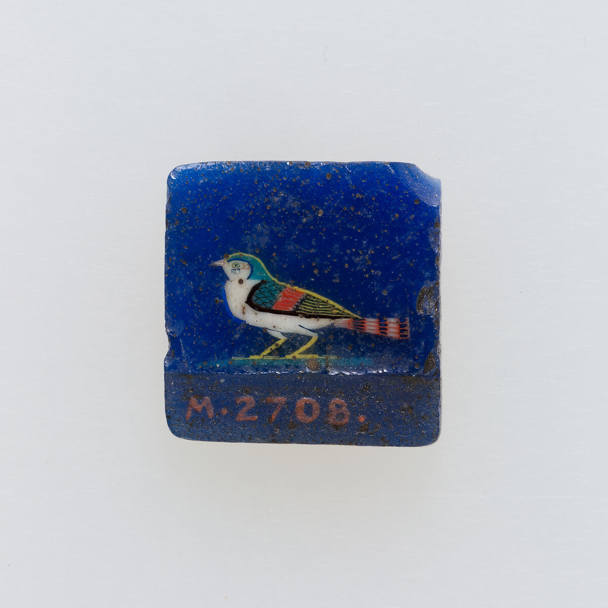 A swallow, a solar symbol, in an rectangular inlay, Glass