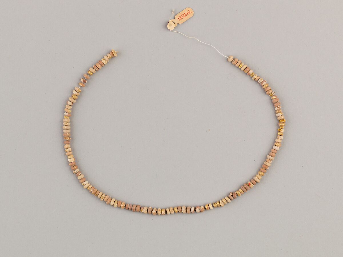 String of beads, Gilt glass, faience 