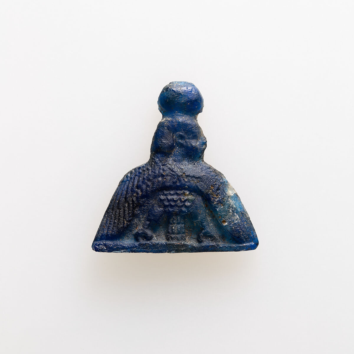 Amulet of ba bird wearing a sun disk, Glass 