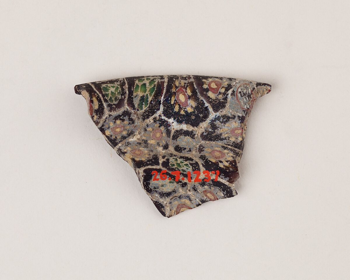 Fragment of mosaic vessel, Polychrome glass