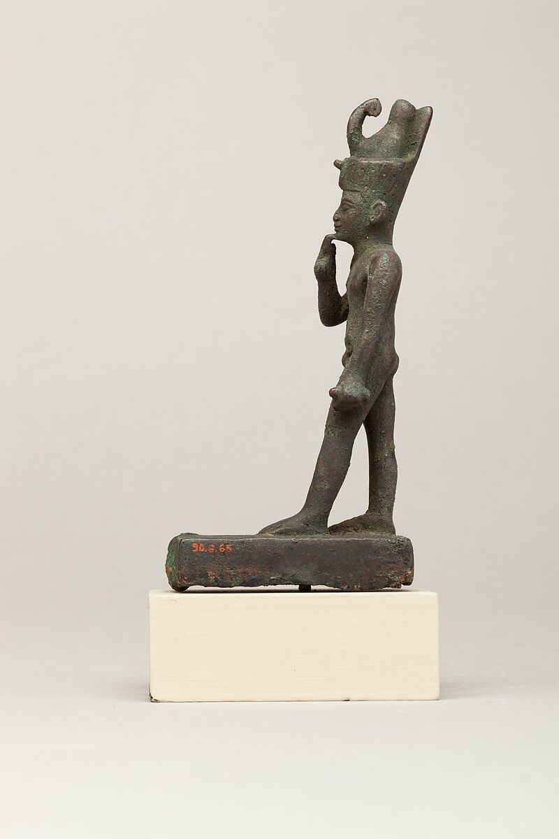 Harpokrates in double crown, Cupreous metal