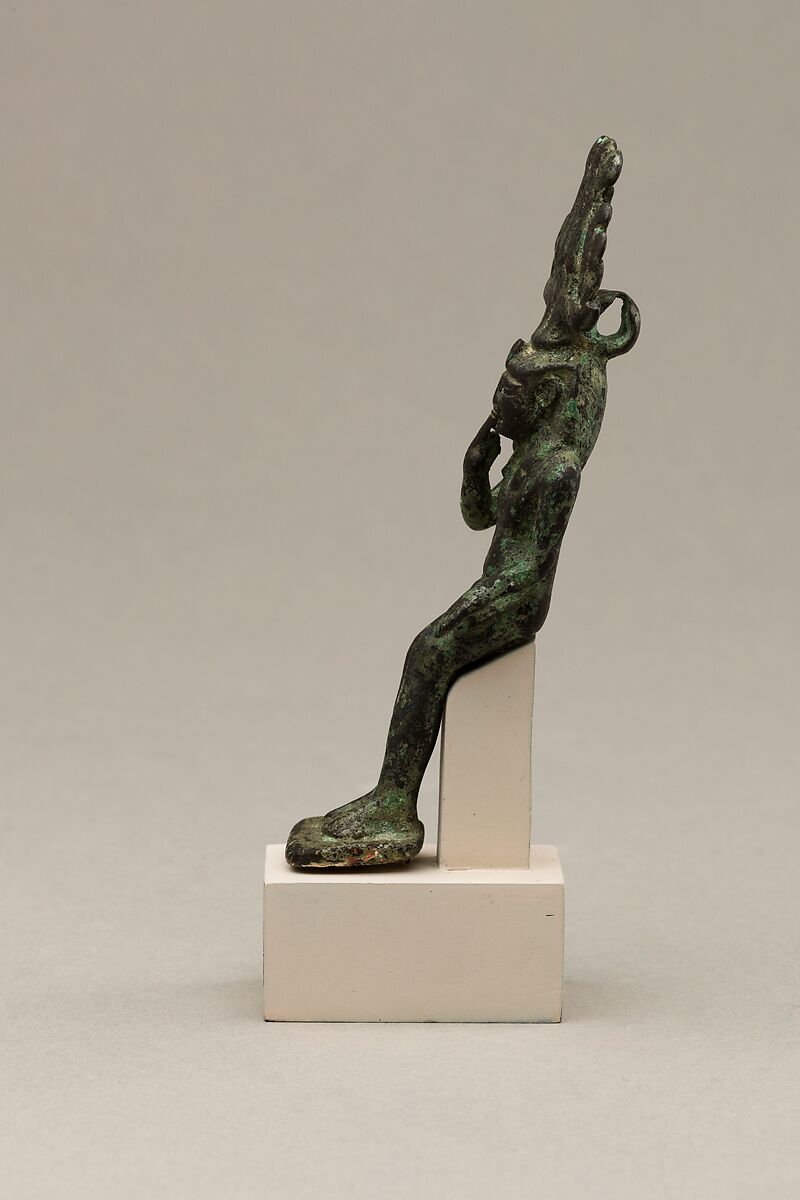 Child god with hemhem crown, Cupreous metal