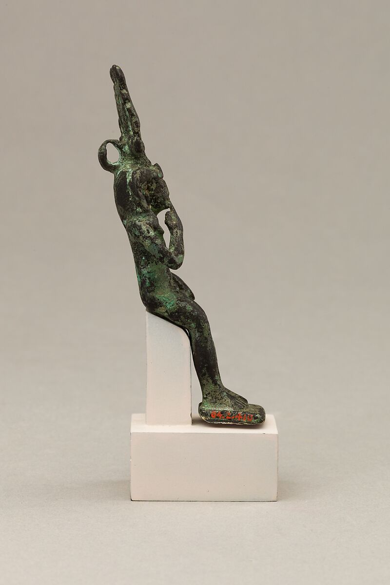 Child god with hemhem crown, Cupreous metal