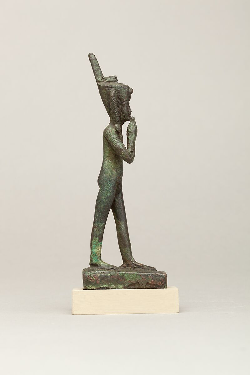 Harpokrates in red crown, Cupreous metal