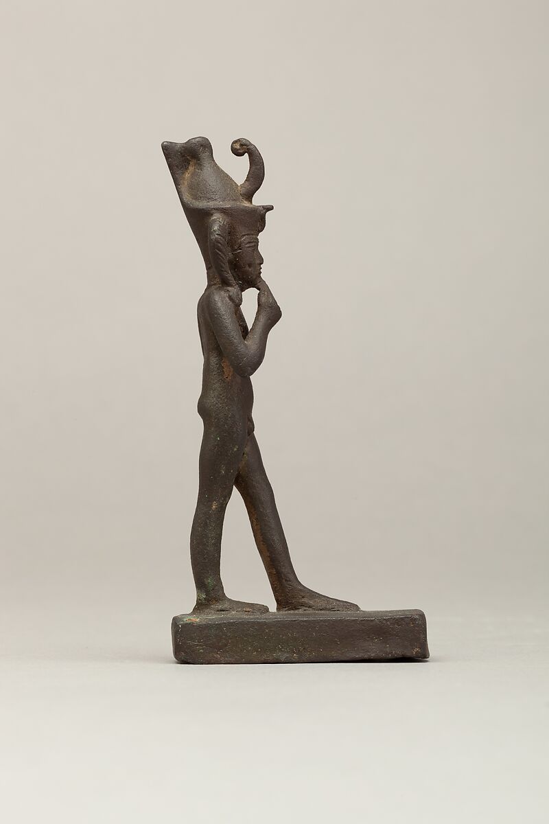 Harpokrates in double crown, Cupreous metal