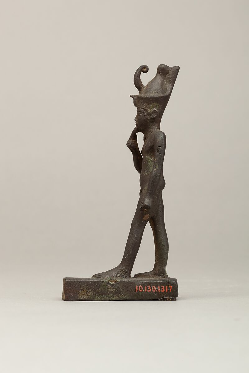 Harpokrates in double crown, Cupreous metal