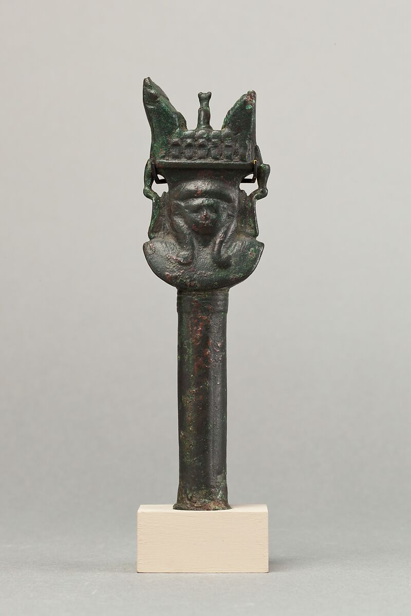 Handle of sistrum, Cupreous metal 