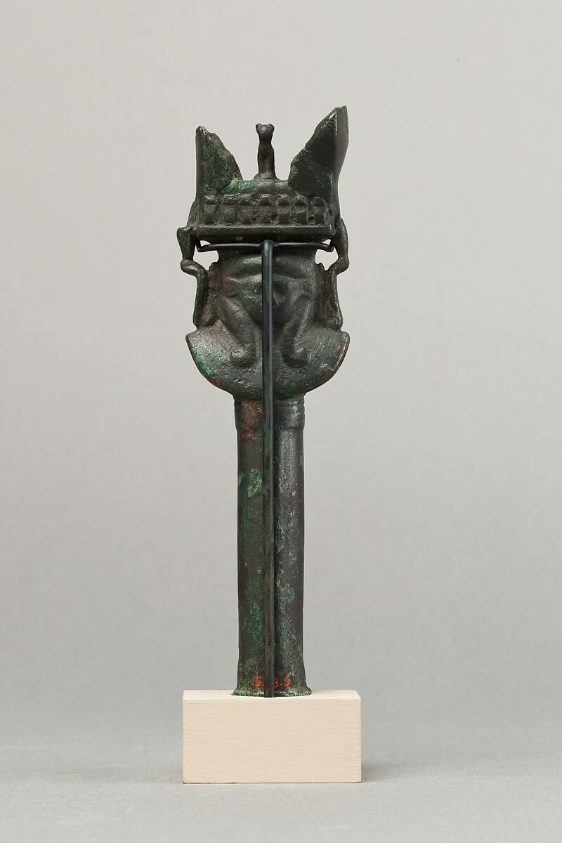 Handle of sistrum, Cupreous metal