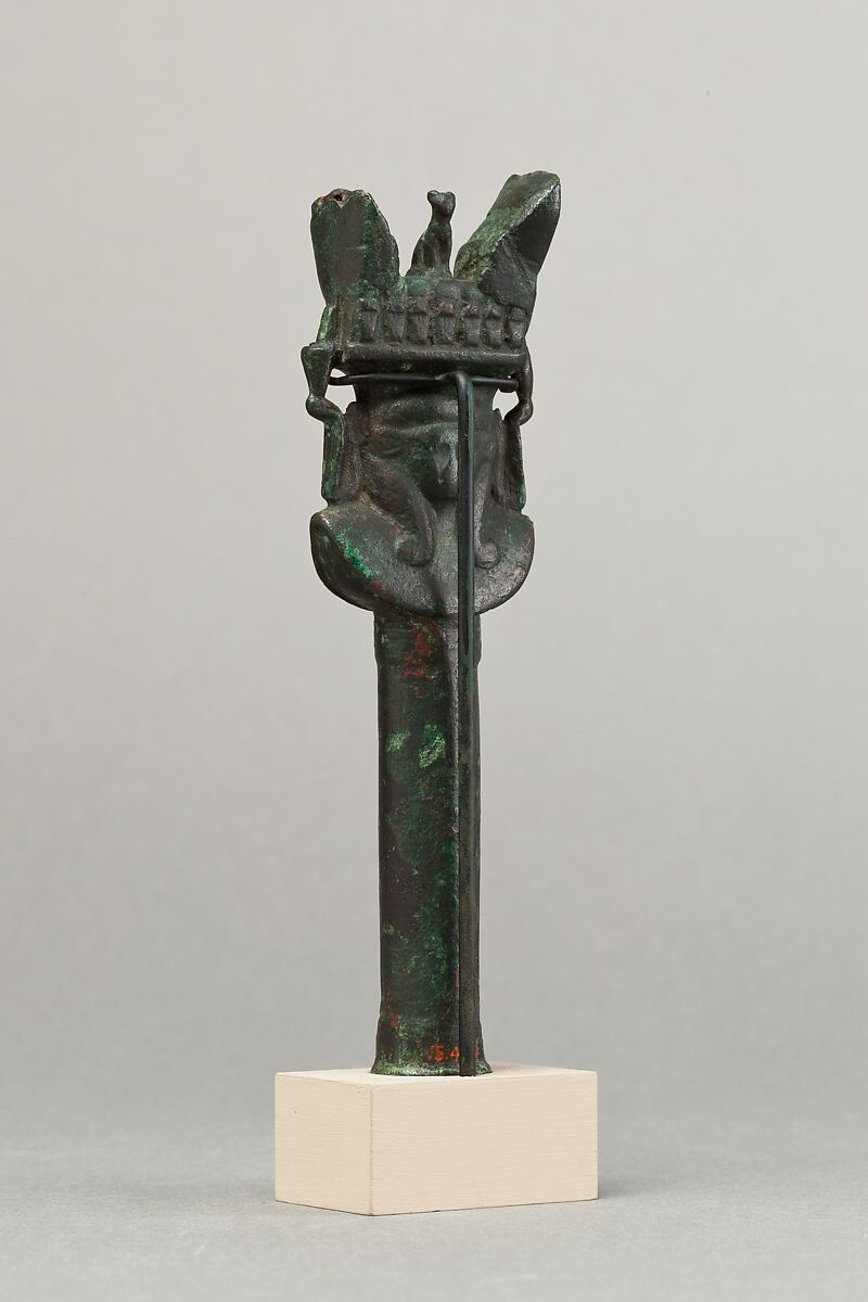 Handle of sistrum, Cupreous metal