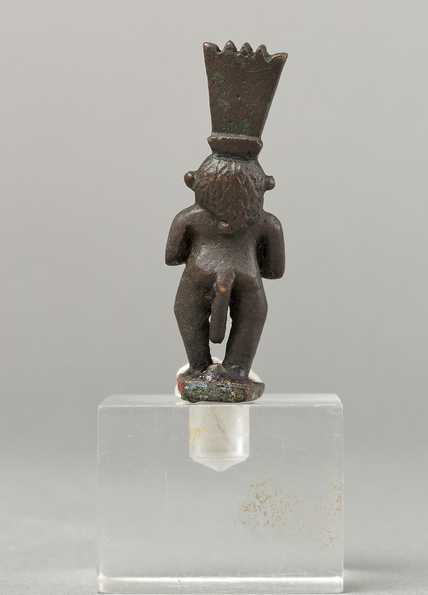 Bes with a tambourine, Cupreous metal