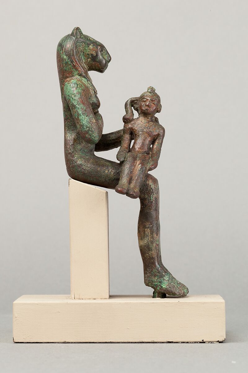 The goddess Wadjet with the Horus-child, Cupreous metal