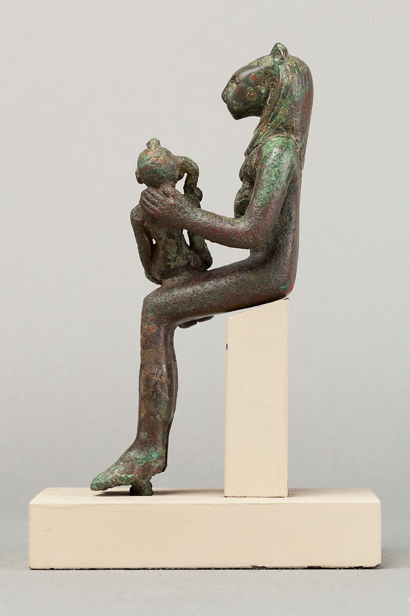 The goddess Wadjet with the Horus-child, Cupreous metal