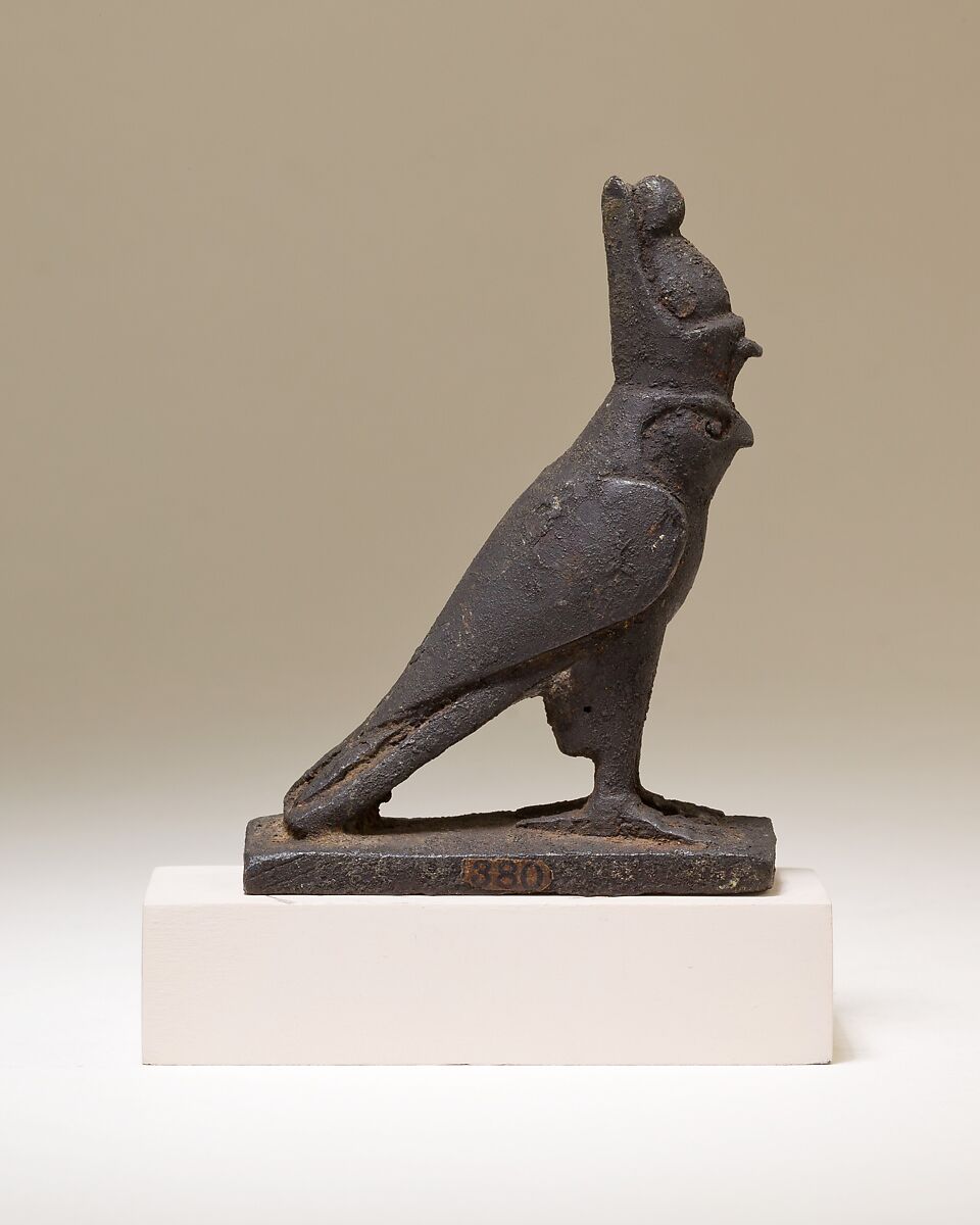 Horus falcon figure, Cupreous metal 