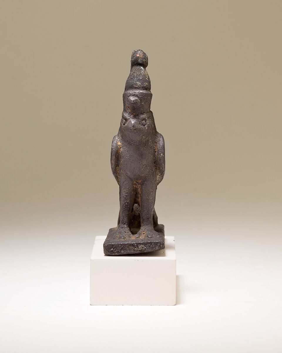 Horus falcon figure, Cupreous metal