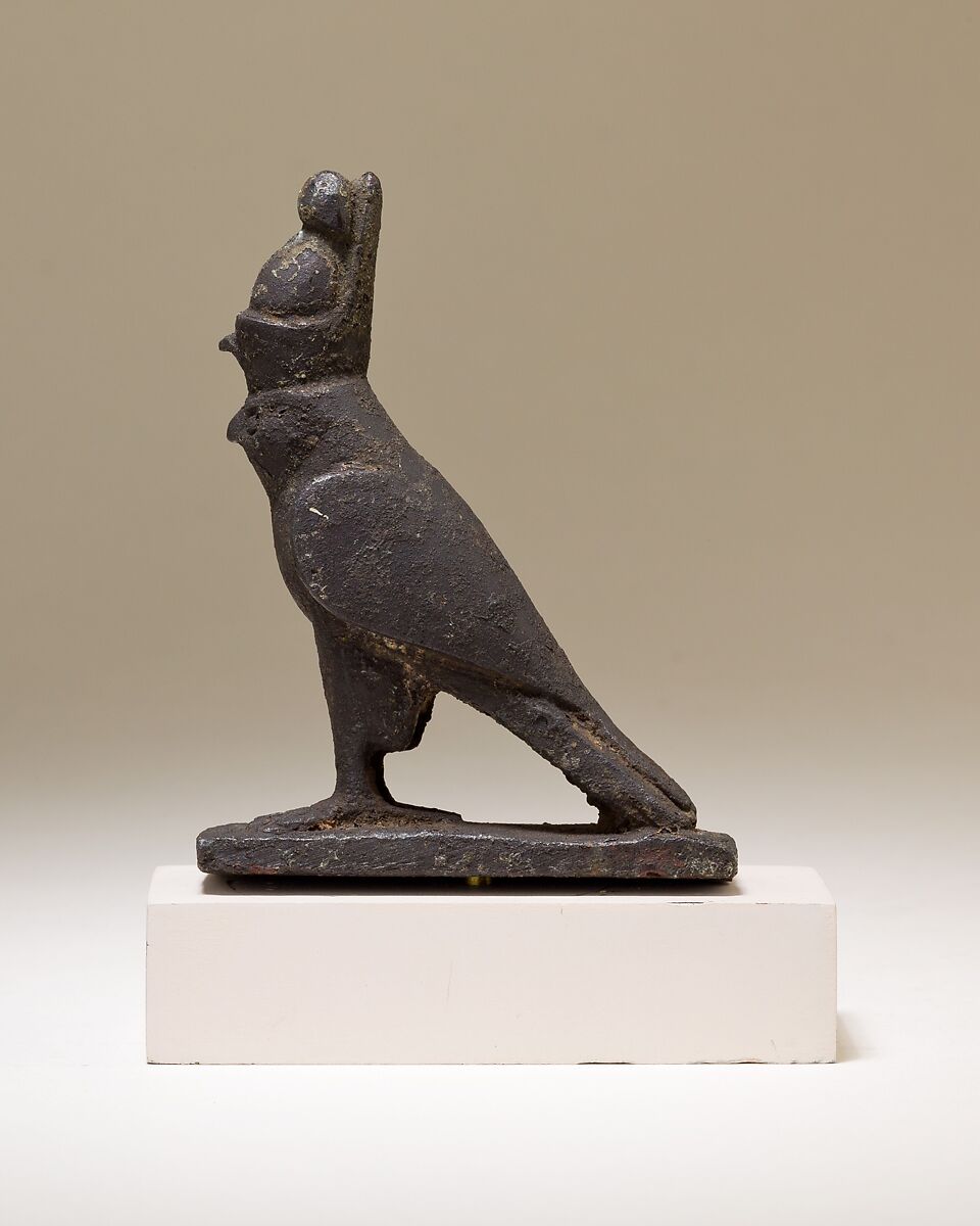 Horus falcon figure, Cupreous metal