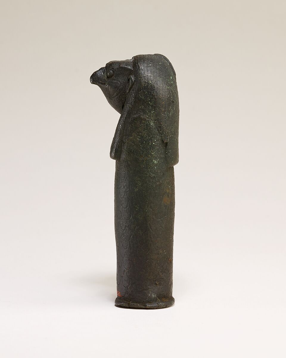 Falcon head for attachment to a pole, Cupreous metal