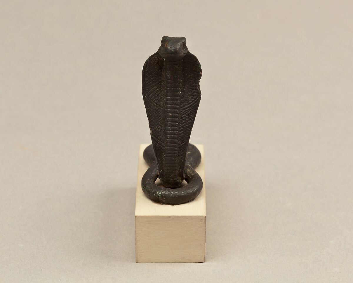 Coiled and rearing cobra, Cupreous metal