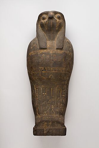 Coffin and corn mummy with Osiris mask