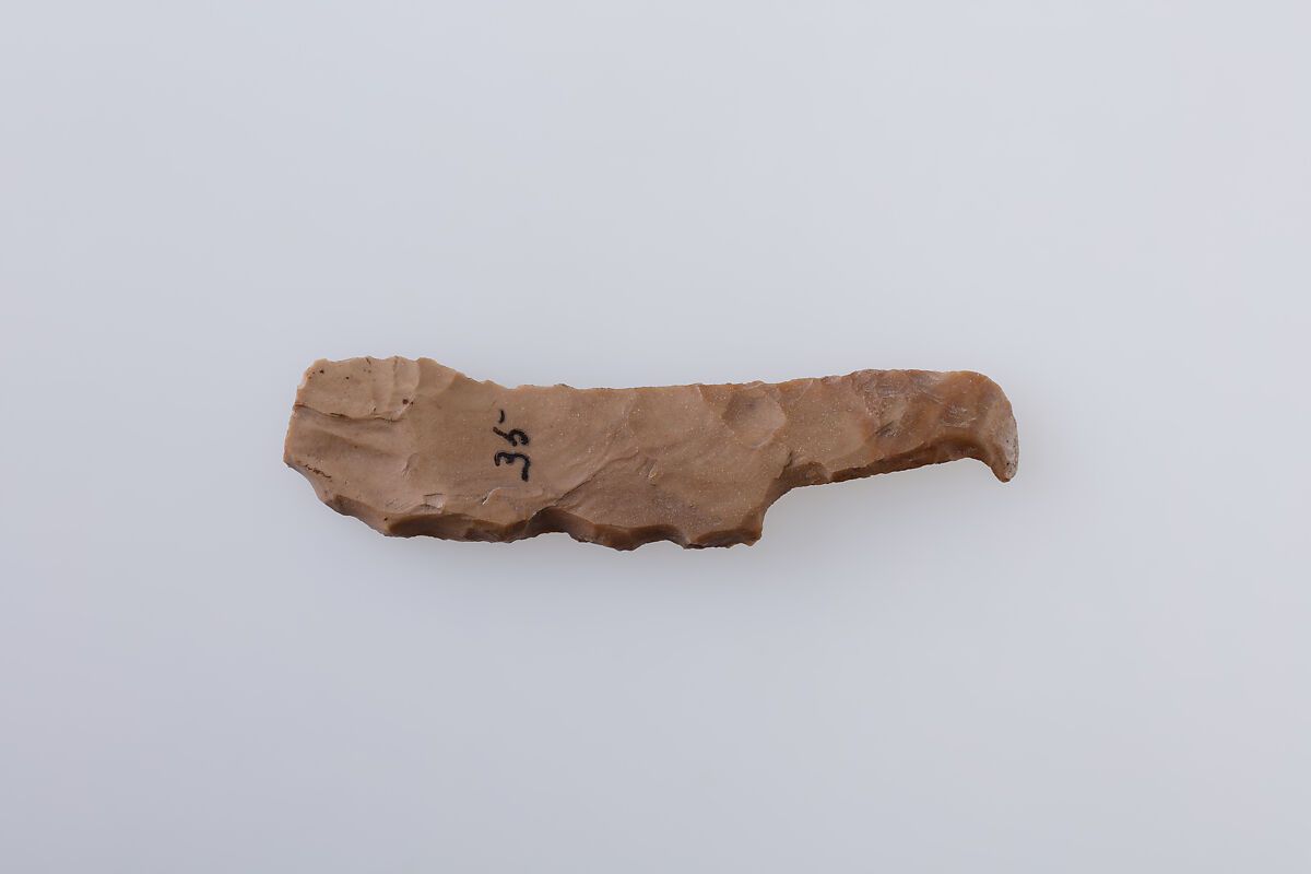 Bifacial knife with hooked handle, Flint